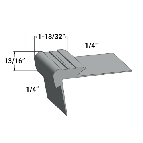 Johnsonite Medium Grey Vinyl Slim Line Nosing