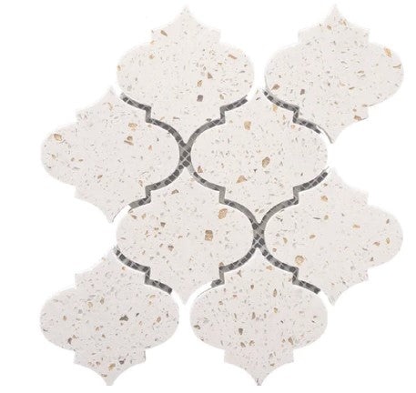 Terrazzo Gold 4" Arabesque Polished Terrazzo Mosaic