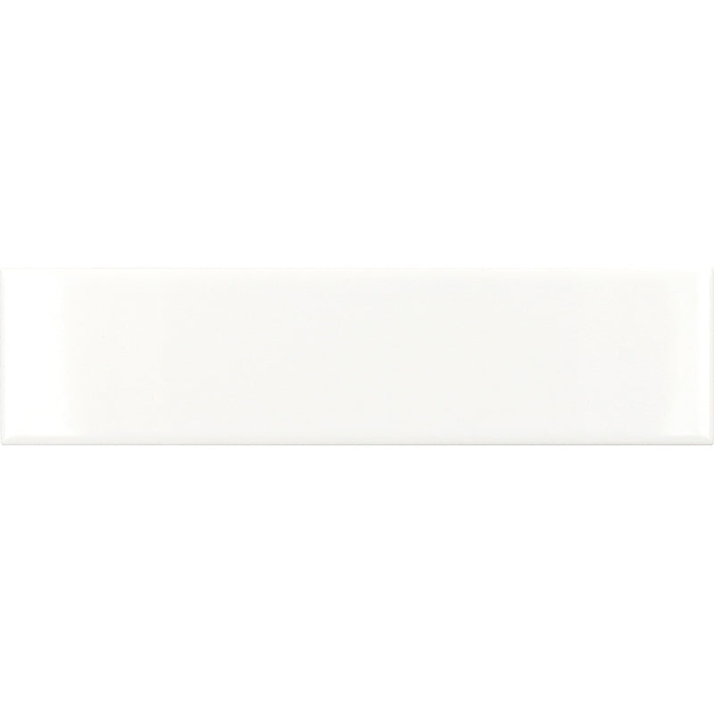 Ridge White Ceramic Tile - Glossy - 1.97" X 7.87"