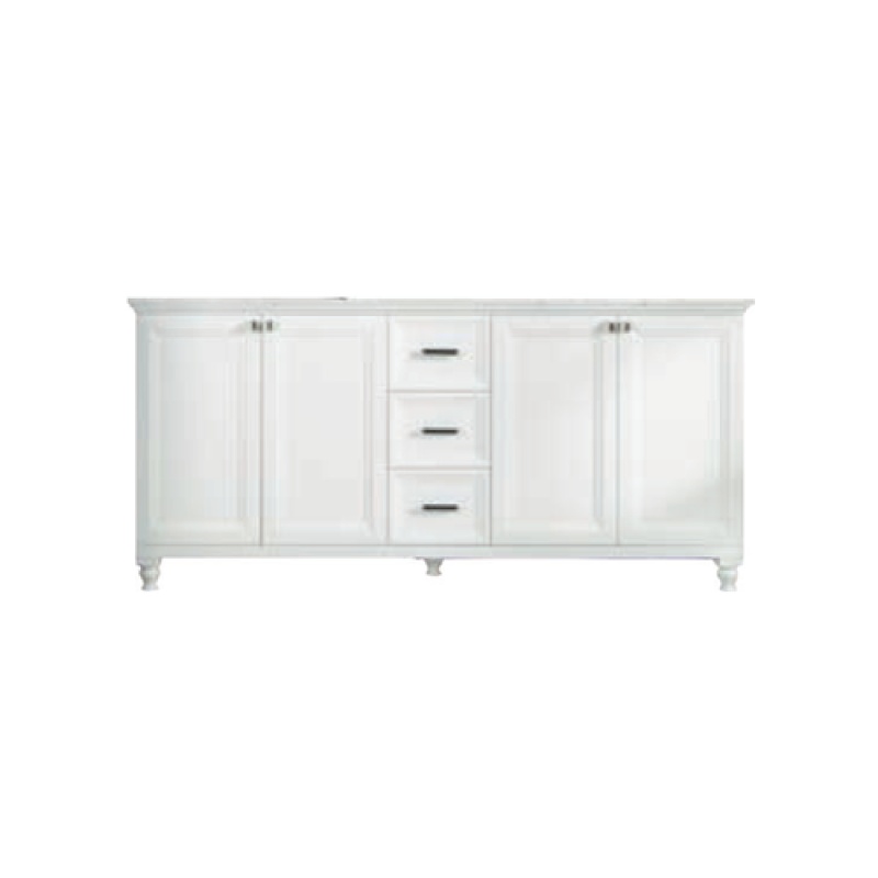Isabel White Wood Freestanding Double Sink Bathroom Vanity