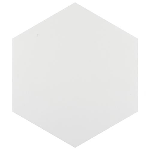 Hexatile Blanco Porcelain Tile - Matte - 7" X 8" Hexagon