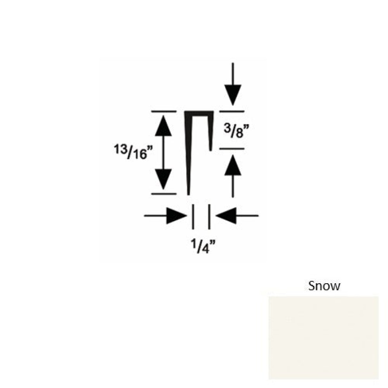 Solid 47 Snow Rubber Cove Cap Square - 1/4" x 9 Ft