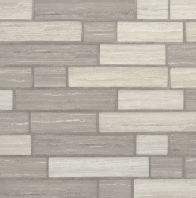Silva Oak Interlocking Glass Mosaic - Linear - Glossy