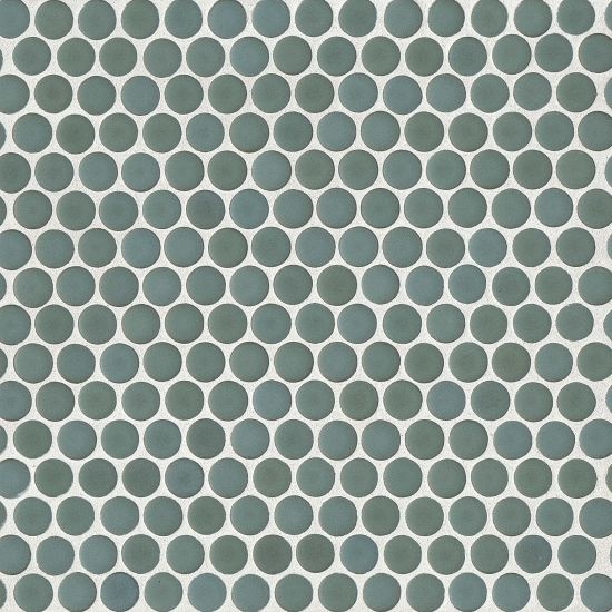 360 Silver Sage Porcelain Mosaic - 3/4" X 3/4" Penny Round - Matte