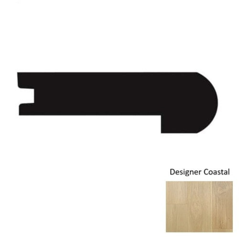 Designer Coastal Hardwood Moulding / Trim - 94" Flush Stair Nose - Wire Brushed