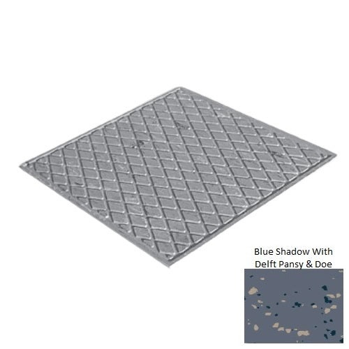 Spextones Blue Shadow With Delft Pansy & Doe Rubber Diamond Landing Tile - Textured - 27" X 27"