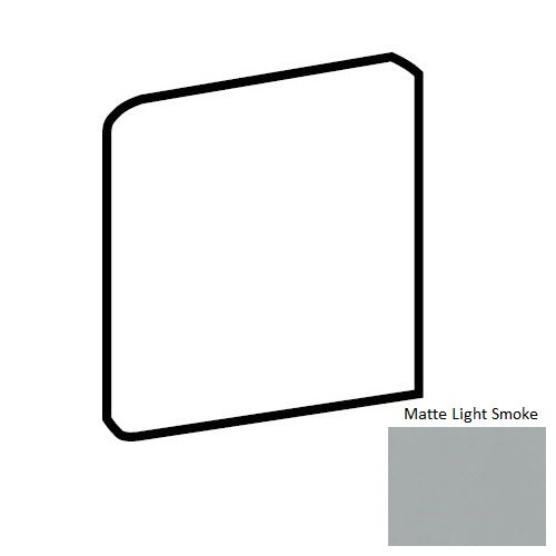 Bright & Matte Light Smoke Ceramic Wall Trim - 4 1/4" X 4 1/4" Bullnose Outcorner