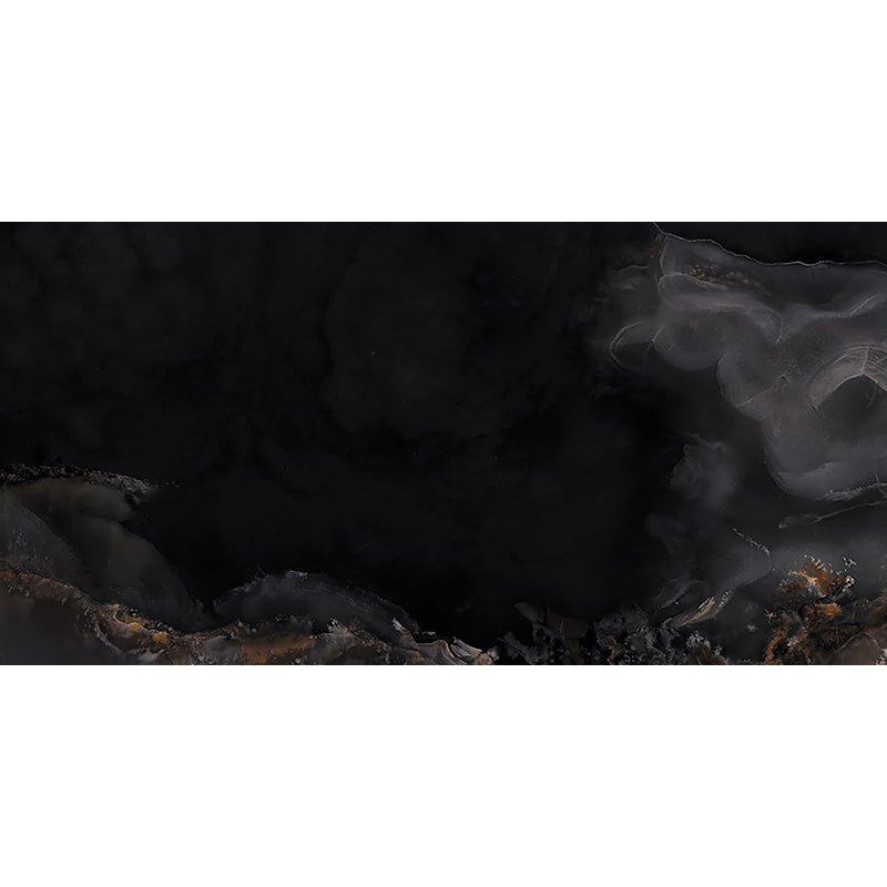 Imperial Onyx Black Porcelain Tile - Polished - 24" X 48"