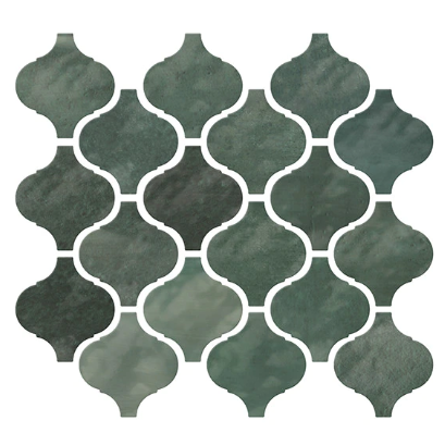 Mesmerist Allure Ceramic Mosaic - 3" X 3" Arabesque - Glossy