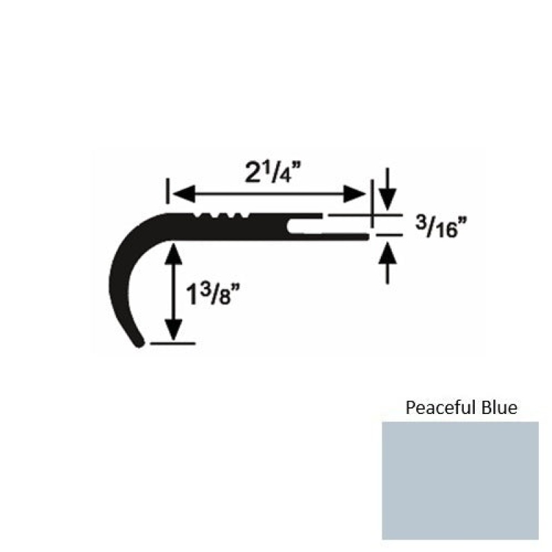 Solid 18 Peaceful Blue Rubber Undercut Carpet Nosing