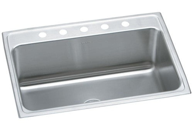 Dlr3122125 Lustertone Classic Stainless Steel Drop In Single Bowl Kitchen Sink - 31" X 22" X 11 5/8" With 5 Holes - Stainless Steel