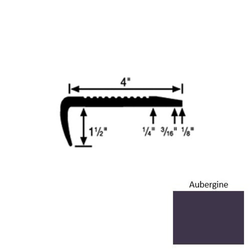 Solid 01 Aubergine Rubber Commercial Stair Nosing
