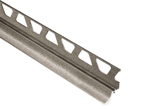Dilex Ahka Cove Base Metal Tile Edging Trim - Stone Grey Textured Color Coated Aluminum