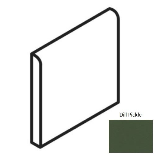 Bright & Matte Dill Pickle Ceramic Wall Trim - 6" X 6" Bullnose