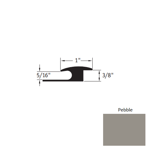 Johnsonite Pebble Vinyl Moulding / Trim - 1" X 12 Ft (144") X 5/16" - 3/8" Adaptor - Adaptor