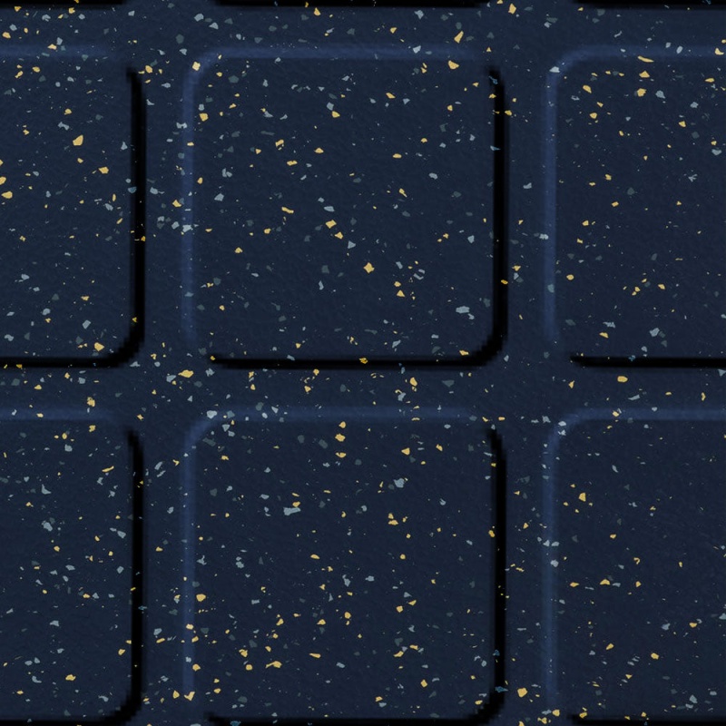 Johnsonite Mariner Raised Square Color Splash Speckled Rubber Tile - Textured - 24" X 24"