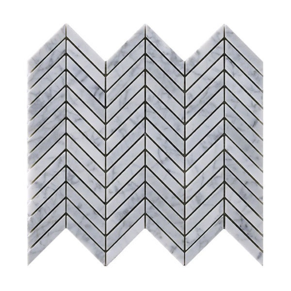 Carrara Marble Mosaic - Chevron - Natural