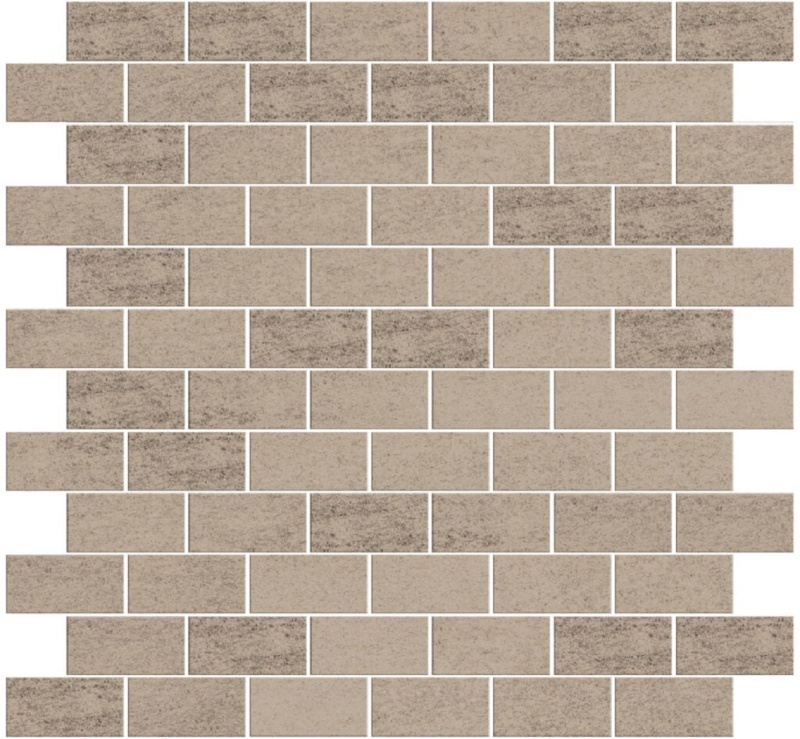 Atelier Toupe Porcelain Mosaic - 1" X 2" Brick - Honed