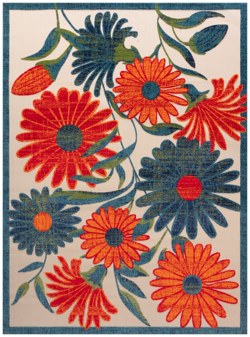 Aloha ALH33 Ivory Multicolor Outdoor Area Rug