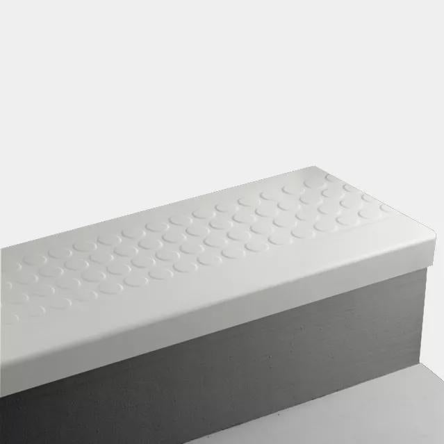 Snowbound Raised Round Rubber Stair Tread Trim
