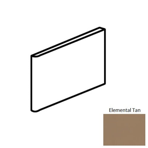 Color Wheel Classic Elemental Tan Ceramic Wall Trim - 3" X 6" Bullnose 3" Side