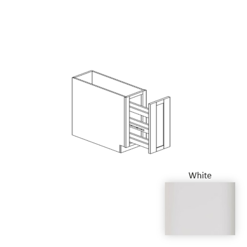 White Wood Kitchen Spice Pull Out Rack Base Cabinet