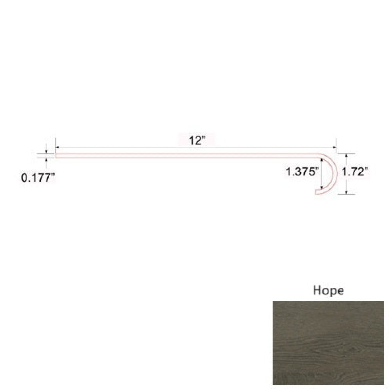 Diamond Hope Luxury Vinyl Moulding / Trim - 47" Round Stair Tread - Commercial Ceramic Bead Uv Coating