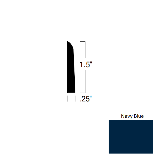 Johnsonite Navy Blue Rubber Millwork Shoe Moulding