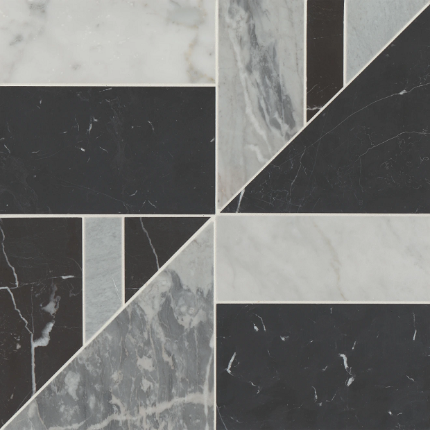 Modni Cool Blend Marble Mosaic - Lennox - Honed