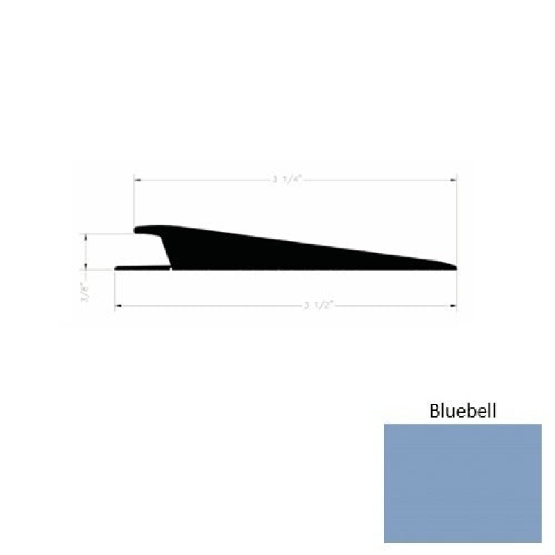 Solid 74 Bluebell Rubber Rolling Traffic Transition - 3 1/2" X 9 Ft (108") X 3/8"