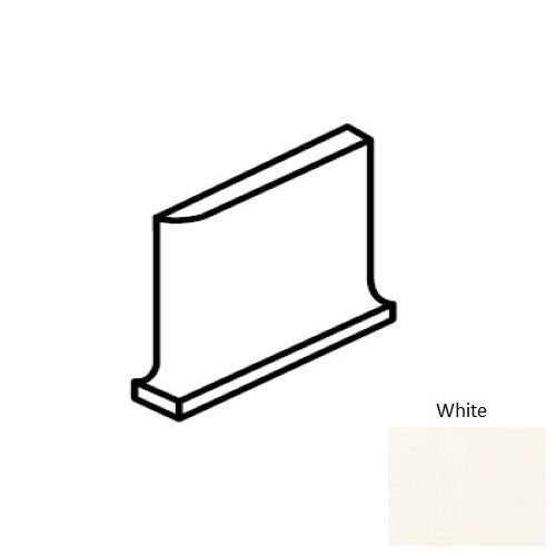 Color Wheel Classic White Ceramic Wall Trim - 3" X 6" Flat Top Cove Base Corner Right - Semi Gloss
