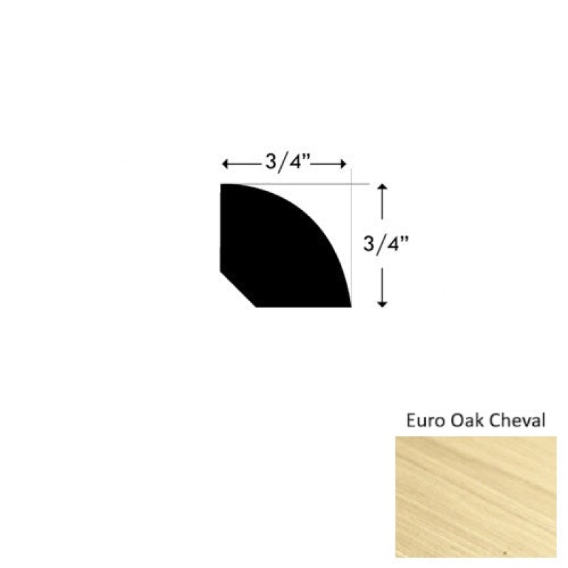 Provence Iii Euro Oak Cheval Hardwood Moulding / Trim - 3/4" X 94" Quarter Round - Urethane