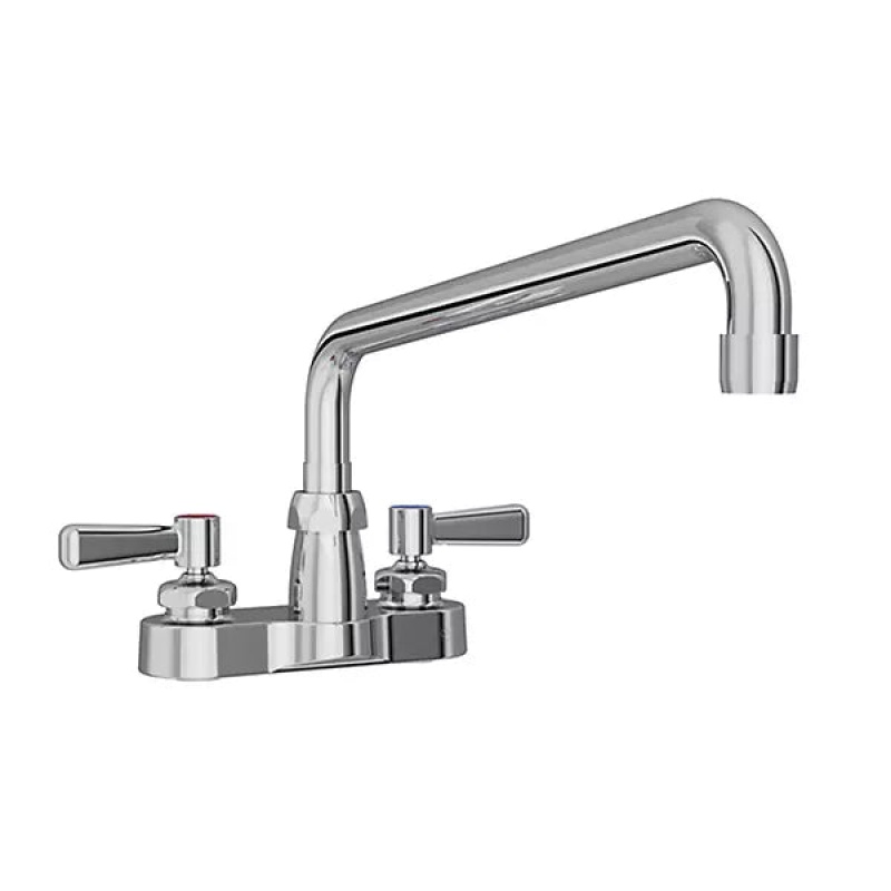 Lk406at12l2 Chrome Plated Brass Deck Mount Kitchen Faucet - Double Handle / Two Holes - Chrome Plated Brass