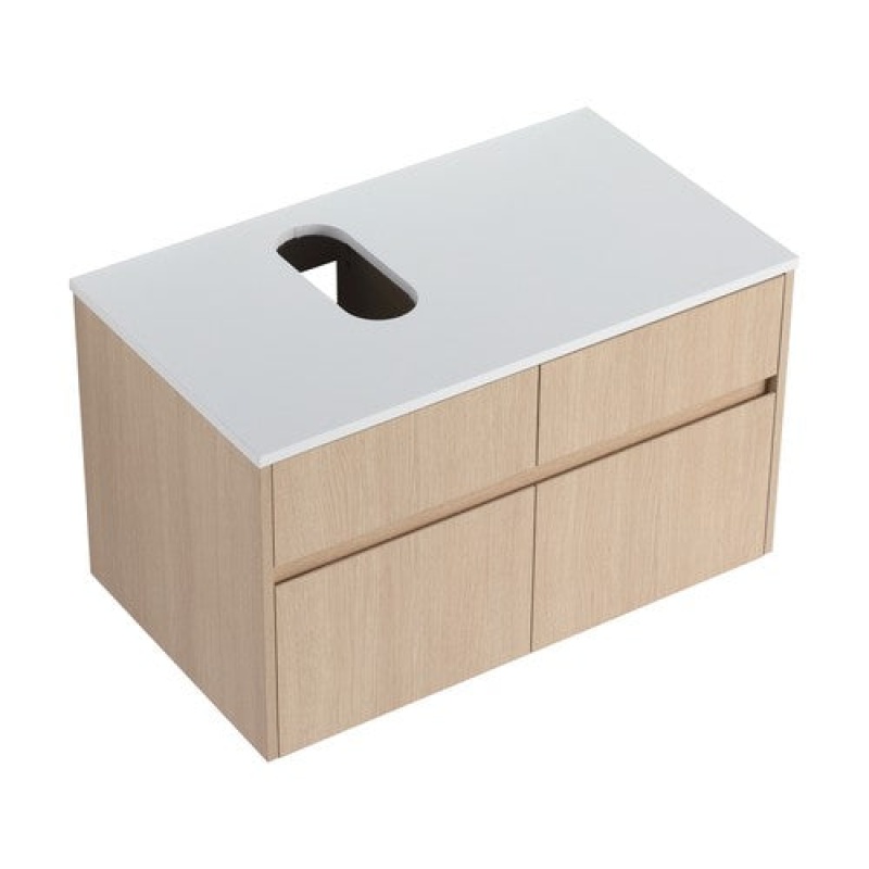 White Oak Particle Board,Pvc Wall Mounted Without Sink Bathroom Vanity With - 18.13" (Knock Down) - White Oak