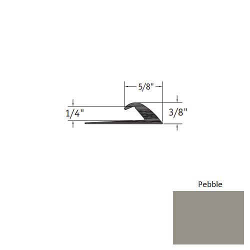 Johnsonite Pebble Vinyl Moulding / Trim - 5/8" X 12 Ft (144") X 1/4" Slim Line Transition - Slim Line Transition