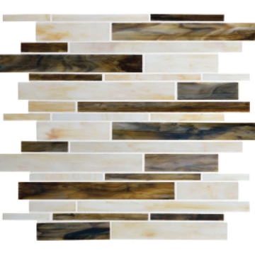 Serenade Music City Interlocking Glass Mosaic - Random Linear - Glossy