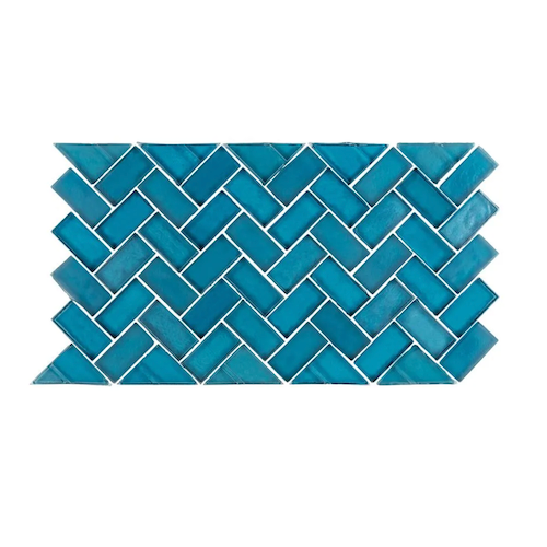 Pool By Jeffrey Court Kotor Glass Mosaic - 5/8" Herringbone - Multi Finish