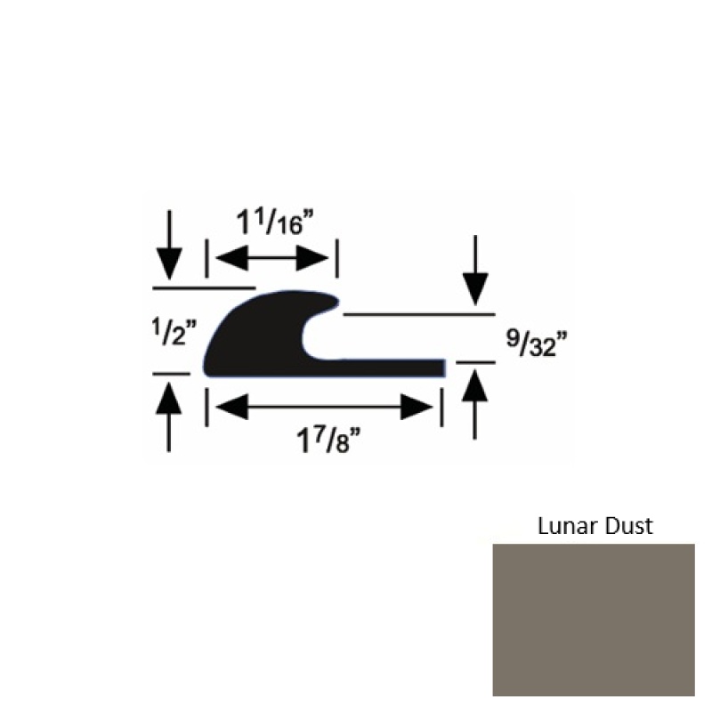 Solid 40 Lunar Dust Rubber Carpet Edge Guard