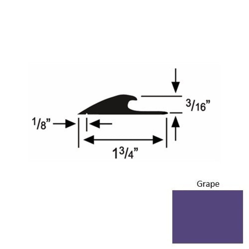 Solid 42 Grape Rubber Custom Carpet Edging