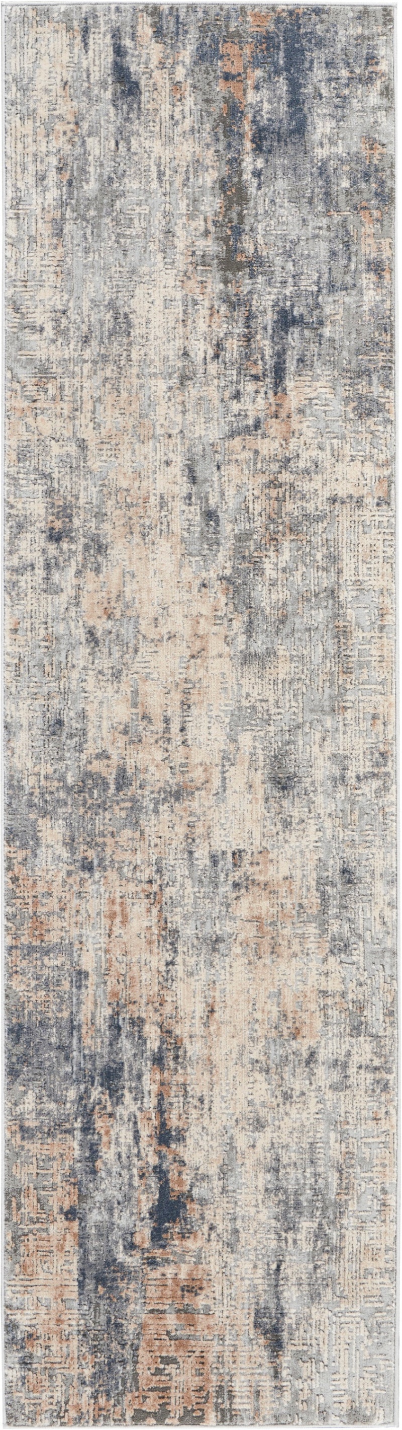 Rustic Textures Grey / Beige Runner Rug