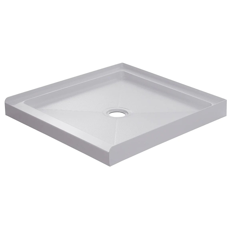 White Acrylic Single Threshold Shower Base 36" x 36"