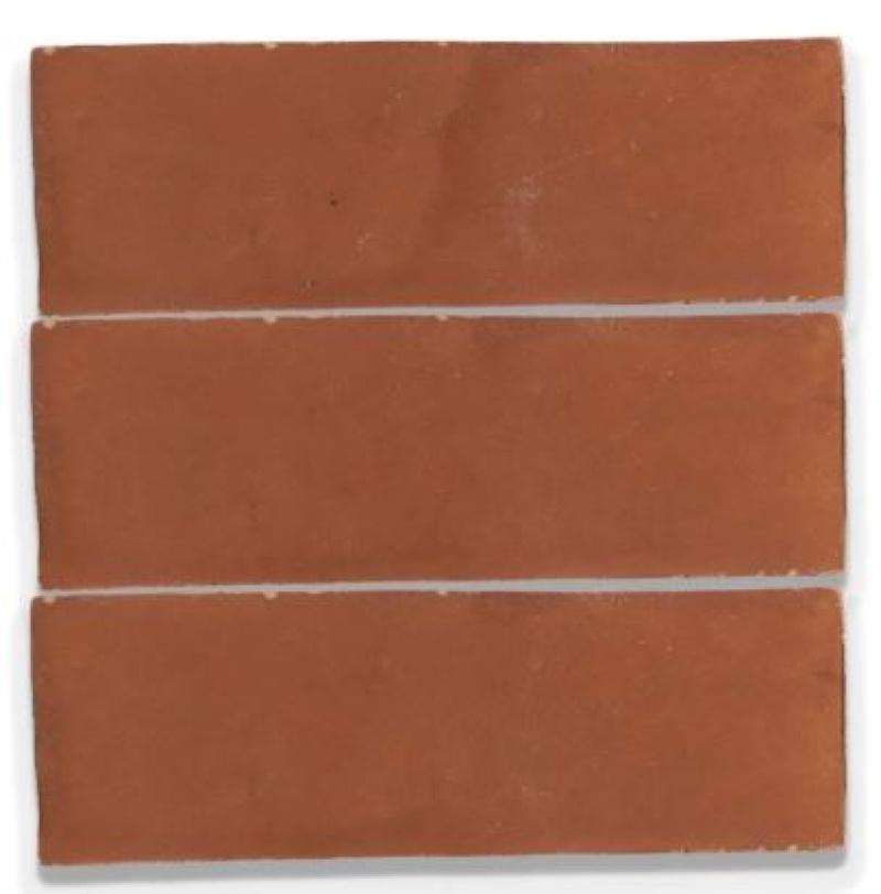 Zellige Classique Al Hamra Terracotta Tile - Glossy - 2" X 6"