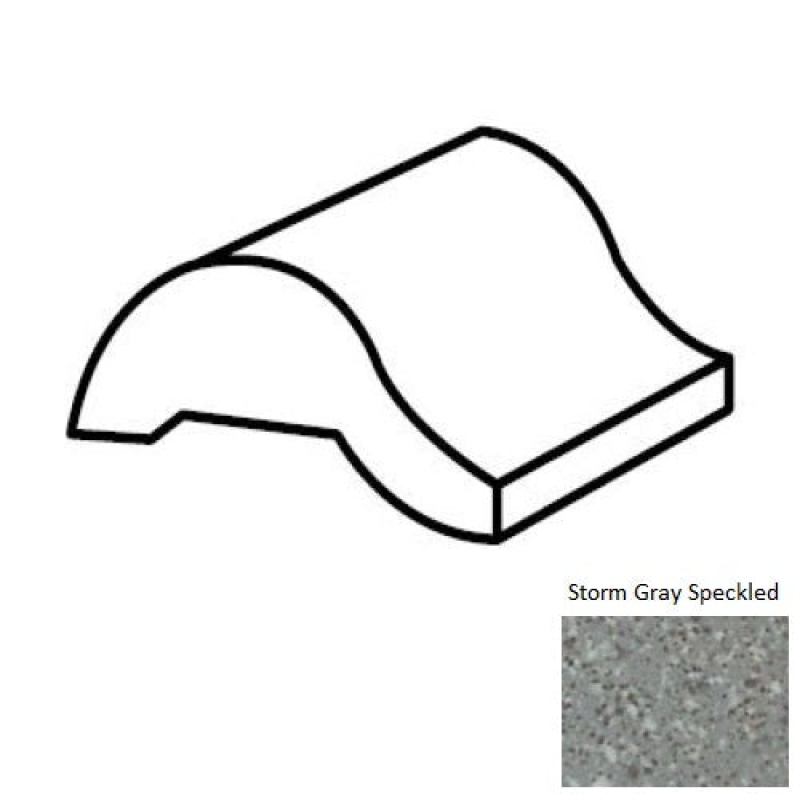 Unglazed Mosaics Storm Gray Speckled Porcelain Floor Trim - 1" X 2" Swimming Pool Nosing - Unglazed
