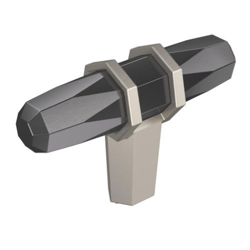 London Zinc Cabinet Knob - Black Chrome / Satin Nickel - 2 1/2" (64 Mm)