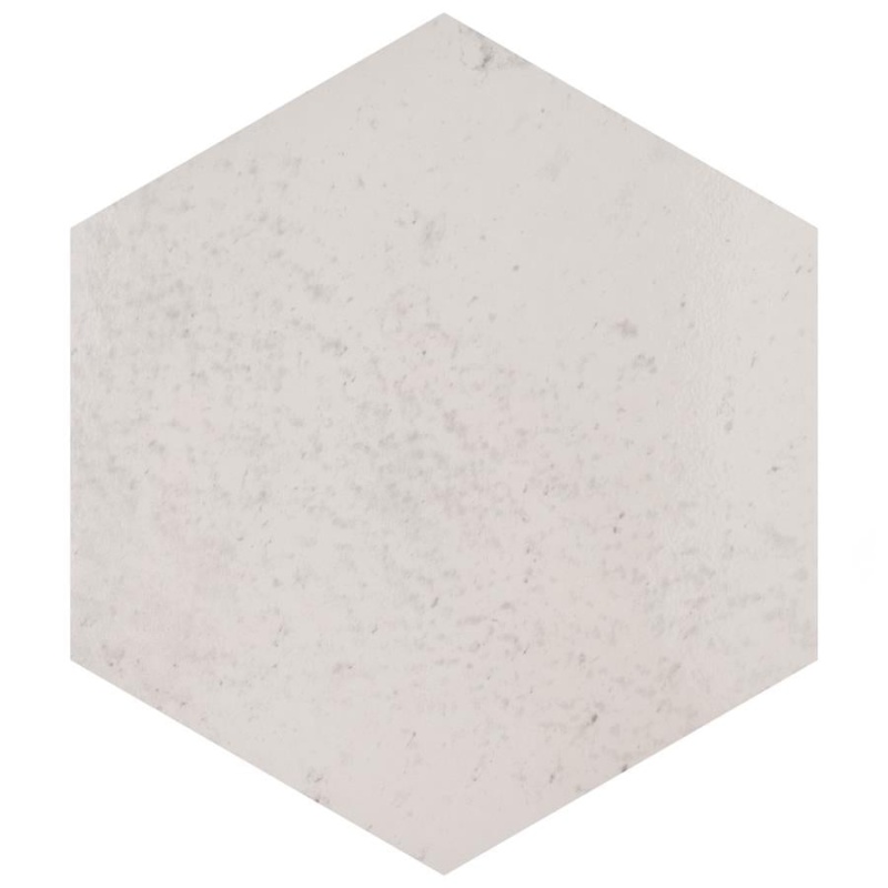 Capri Neve Porcelain Tile - Glossy - 7" x 8" Hexagon
