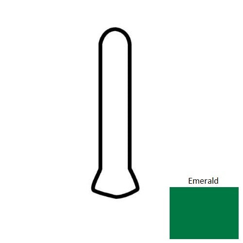 Color Wheel Classic Emerald Ceramic Wall Trim - 1" X 6" Sanitary Cove Base Corner Slim Foot - Semi Gloss