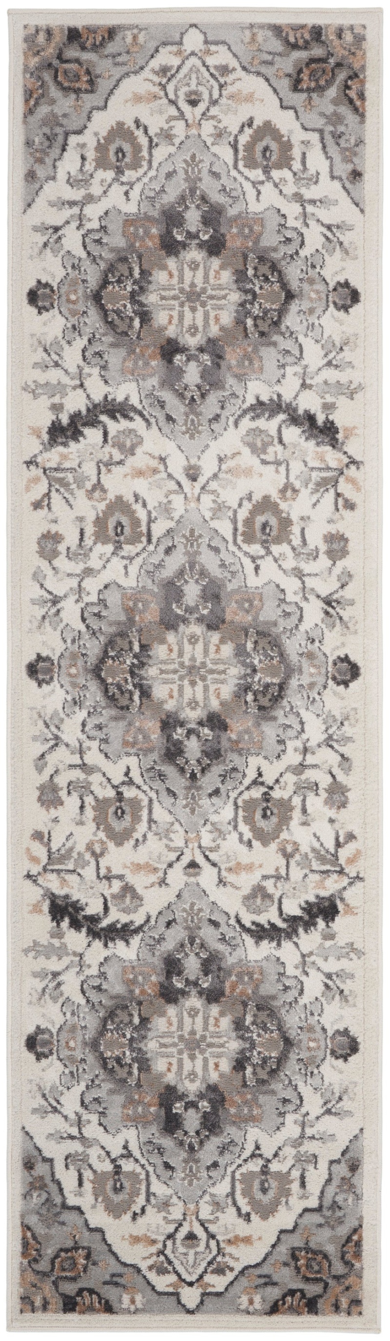 Elation Etn09 Ivory Grey Polypropylene Area Rug Runner