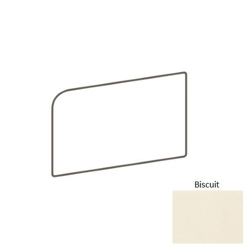 Color Wheel Classic Biscuit Ceramic Bullnose Corner Right, 3" x 6"