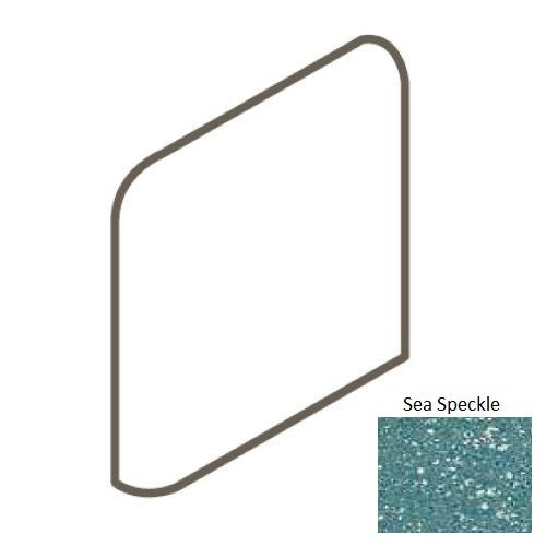 Keystones Unglazed Mosaic Sea Speckle Porcelain Floor & Wall Trim - 2" X 2" Bullnose Outcorner - Matte