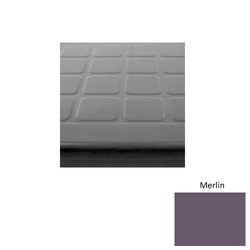 Solid 94 Merlin Raised Square Rubber (Sq) With Safety Yellow Abrasive Strip Stair Tread - Textured